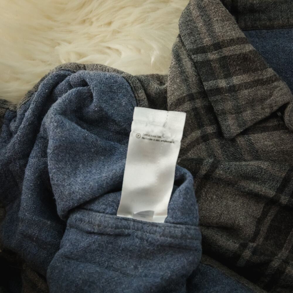 Vince Size Large L Gray Brown Double Face Plaid Button Front Viscose Wool Men's - Picture 6 of 8